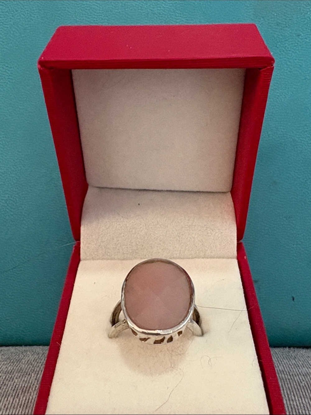 Sterling Silver Pink Chalcedony Statement Ring